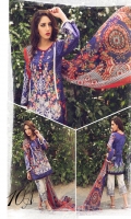 Embroidered Front Printed Back Printed Sleeves Chiffon Dupatta Printed Trouser
