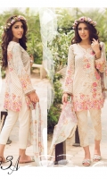 Embroidered Front Printed Back Printed Sleeves Chiffon Dupatta Dyed Trouser Embroidered lace for Trouser
