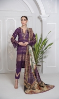 Dyed Jacquard Complete Linen Shirt 3.15 Yards Embroidered Neck On Organza 1Pcs Embroidered Front Border On Organza 30 Inch Embroidered Sleeve Lace On Organza 40 Inch Digital Printed Lurex Dupatta 2.65 Yards Dyed Linen Trouser 2.65 Yards