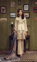 Embroidered Shirt Front Gold Printed back & Sleeves Dyed Linen Trouser Digital Printed Chifon Dupatta