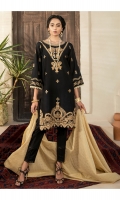 Embroidered Shirt Front with Mirror Work  Embroidered Sleeves  Dyed Shirt Back  Jacquard Dupatta