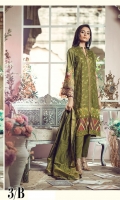 Embroidered Front Digital Printed Back & Sleeves Organza Jacquard Dopatta with Minor work Dyed Trouser