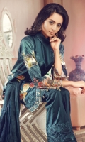 Embroidered Front Digital Printed Back & Sleeves Dyed Viscose Jacquard Shawl Dyed Trouser Embroidered 8: Sequiened Lace