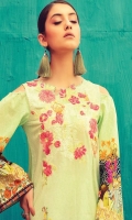 Digital Printed Shirt  (100% Pima Cotton) Dyed Cambric Trouser Cotton Zarri Jacquard Dupatta  Embroidered on Shirt