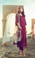 Embroidered & Sequined Front on Net Embroidered & Sequined Back on Net Embroidered & Sequined Sleeves on Net Pearl Embellished Dopatta On Net Embroidered & Sequined Borders for Dopatta Embroidered & Sequined Border for Back 3D Embroidered & Embellished Motif Jacquard Dyed Trouser Dyed Cotton Silk Lining