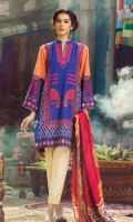 Embroidered Shirt Front  Printed back & sleeves  Dyed Karandi Trouser  Digital Printed Silk Viscose Dopatta 