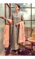 Jacquard Silk Karandi Shirt  Embroidered Shawl  Dyed Silk Karandi Trouser  Embroidered & Sequined Neck  Embroidered Border