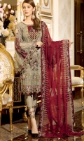 3pc embroidered chiffon suit