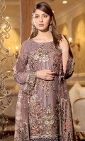 3pc embroidered chiffon suit