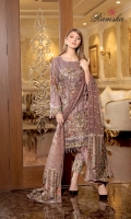 3pc embroidered chiffon suit