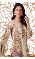 Three pcs embroidered chiffon suit