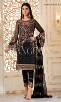Three pcs embroidered chiffon suit
