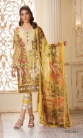 Three pcs embroidered chiffon suit