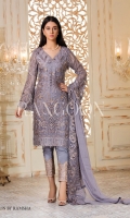 Three pcs embroidered chiffon suit