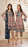 Three pcs embroidered chiffon suit