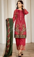 Embroidered Chiffon Front  Embroidered Back  Embroidered Chiffon Dupatta Grip Trouser With Embroidered patch