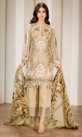 Embroidered Chiffon Front  Embroidered Back  Embroidered Chiffon Dupatta Grip Trouser With Embroidered patch