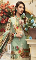 Digital Printed Lawn Shirt With Embroidered Neck Digital Printed Lawn Dupatta Dyed Cambric Trouser