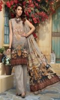 Digital Printed Lawn Shirt With Embroidered Neck Digital Printed Lawn Dupatta Dyed Cambric Trouser