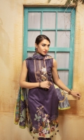 Digital Printed Lawn Shirt With Embroidered Neck Digital Printed Lawn Dupatta Dyed Cambric Trouser