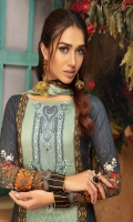 Digital Printed Lawn Shirt With Embroidered Neck Digital Printed Lawn Dupatta Dyed Cambric Trouser