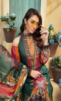 Digital Printed Lawn Shirt With Embroidered Neck Digital Printed Lawn Dupatta Dyed Cambric Trouser