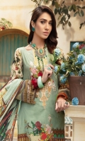 Digital Printed Lawn Shirt With Embroidered Neck Digital Printed Lawn Dupatta Dyed Cambric Trouser