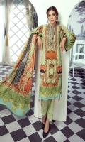 Digital Printed Lawn Shirt With Embroidered Neck Digital Printed Lawn Dupatta Dyed Cambric Trouser