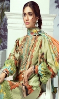 Digital Printed Lawn Shirt With Embroidered Neck Digital Printed Lawn Dupatta Dyed Cambric Trouser