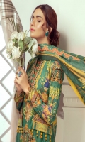 Digital Printed Lawn Shirt With Embroidered Neck Digital Printed Lawn Dupatta Dyed Cambric Trouser