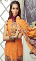 Digital Printed Lawn Shirt With Embroidered Neck Digital Printed Lawn Dupatta Dyed Cambric Trouser