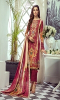 Digital Printed Lawn Shirt With Embroidered Neck Digital Printed Lawn Dupatta Dyed Cambric Trouser