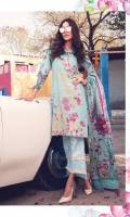 Printed Complete Shirt with Embroidered Front 3.25 Yards Printed Lawn Dupatta 2.73 Yards Printed Trouser 2.65 Yards