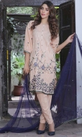 Three Piece, Shirt Fabric: Digital Printed Embroidered Lawn, Includes: Front, Back, Sleeves, Digital Printed Lawn Dupatta, Dyed Cotton Trouser
