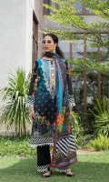 • Digital Embroidered Cambric Shirt, • Digital Silk & Embroidered Chiffon Dupattas, • And Trousers.