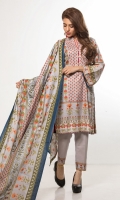 3 Meters Printed Lawn Shirt  2.5 Meters Lawn Dupatta  2.5 Meters Trouser