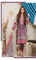 3 Meters Printed Lawn Shirt  2.5 Meters Lawn Dupatta  2.5 Meters Trouser