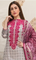 3 Meters Printed Lawn Shirt  2.5 Meters Lawn Dupatta  2.5 Meters Trouser