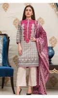 3 Meters Printed Lawn Shirt  2.5 Meters Lawn Dupatta  2.5 Meters Trouser