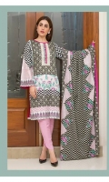 3 Meters Printed Lawn Shirt  2.5 Meters Lawn Dupatta  2.5 Meters Trouser