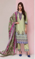 3 Meters Printed Lawn Shirt  2.5 Meters Lawn Dupatta  2.5 Meters Trouser