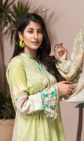 Shirt: Luxury Lawn Digital Printed Chikan Kari Embroidery front with Digital Printed back and sleeves (3 Mtr) Duppatta: Digital Printed Pure Embroidered Bambar Chiffon (2.5 Mtr) Trouser: Premium Dyed Cotton (2.5 Mtr)