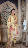 Shirt: Digitally Printed Embroidered Viscose  Dupatta: Digitally Printed Embroidered  Chiffon  Trouser:  Dyed Premium 