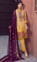 Shirt: Luxury Digitally Printed Finest Lawn with Embroidered front.  Dupatta: Digital Printed Pure Executive Embroidered Chiffon  Trouser: High Quality Premium Dyed