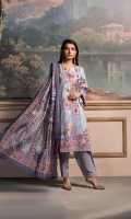 Shirt: Digitally Printed Embroidered Viscose Dupatta: Digitally Printed Organza Trouser: Dyed Premium Viscose