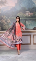 Shirt: Digitally Printed Embroidered Viscose Dupatta: Digitally Printed Organza Trouser: Dyed Premium Viscose