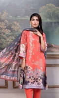 Shirt: Digitally Printed Embroidered Viscose Dupatta: Digitally Printed Organza Trouser: Dyed Premium Viscose