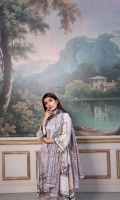 Shirt: Digitally Printed Embroidered Viscose Dupatta: Digitally Printed Organza Trouser: Dyed Premium Viscose