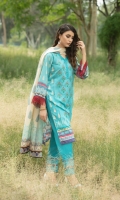 Shirt: Digitally Printed Embroidered Viscose  Dupatta:  Digitally  Printed Fancy Masoori Organza   Trouser: Dyed Premium 