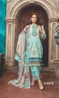 Shirt: Digitally Printed Lawn Dupatta: Digitally Printed Embroidered Chiffon     Trouser:  High Quality Dyed 